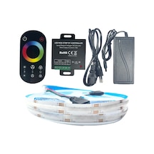 Cob Rgb Şerit Led Set Dokunmatik Kontrollü 360/1m Ledli 5 Metre Plastik Adaptör