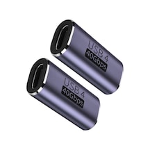 Usb C Dişi Adaptör 2 Paket, 40gbps Usb4 Adaptör Desteği 100w, 8k 60hz, 5k 60hz, 4k 120hz Thunderbolt 4/3, Macbook Pro 2021, Macbook Air 2022 Ve Daha Fazla Tip C Cihazlarla Uyumlu