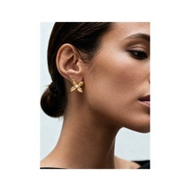 Pearl Collection Lily Pearl Gold İnci Çiçek Küpe Altın Altın