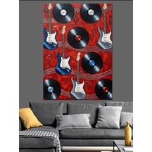 Ahşap Tablo Plak Müzik Retro Detay