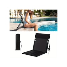 Sinuoshop Siyah 3ü 1 Açılır Havuz Şezlongu Taşınabilir Oxford Kumaş Demir Çerçeve Siyah