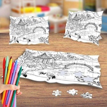 Güzel Manzaralı Boyama Puzzle Tablo Çocuk Eğitici Yapboz