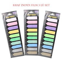 Kraf Index Fılm (pp) 12x44 MM Ok Şekilli 10 Renk 20 Yaprak 3'lü Set