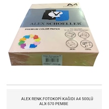 Renkli Fotokopi Kağıdı Pembe 80 Gr.500 Adet Alex