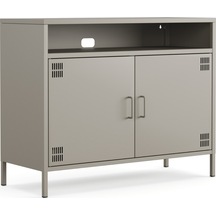 Pera Tv Ünitesi, Tv Dolabı,2 Kapaklı, Açık Raflı 100,50 X 40 X 79,50 Cm Ral 7039 Acıbadem Antrasit