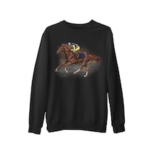 At 7 Siyah Erkek Kalın Sweatshirt