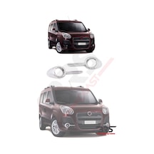 Fiat Doblo Uyumlu 2010-2014 Krom Sis Çerçevesi 2 Parça Paslanmaz Çelik