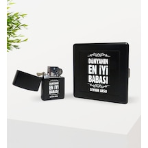 Kişiye Özel Dünyanın En İyi Babası Tasarımlı Siyah Metal Sigara T N11.1499
