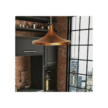 S Retro Rustik Mat Bakır Metal Sarkıt Avize 36 Cm Siyah
