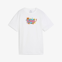 Puma Graphic Leopard Çocuk Beyaz T-shirt 632225 Beyaz