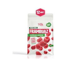 Dondurularak Kurutulmuş Frambuaz 18 G Freeze Dried Meyve Cipsi Çıtır Meyve Kurusu 12 Adet