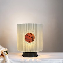 Gece Lambası -basketbol Dekoratif Lamba, Genç Oda, Özel Hediye Çok Rekli - Beyaz