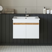 Roomart '' Lavabolu '' Atlantik-beyaz Mdf 65 Cm Banyo Alt Dolabı Atlantik Çam - Beyaz