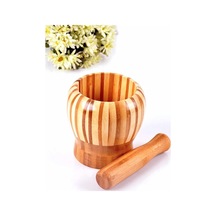 Sarımsak Havanı Sarımsak Dövme Aparatı Bambu Hiyenik Havan