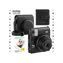Instax Mini 99 Siyah Fotoğraf Makinesi 20'li Film Kare Albüm Ve Deri Kılıf Seti