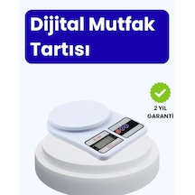 Dijital Mutfak Terazisi 10kg Kapasiteli 1g Hassasiyetli Beyaz 58496735