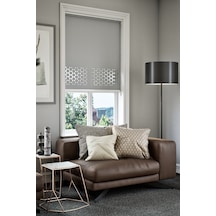 Perdea Lazer Kesim Mat Stor Perde, Lazer Kesimli Klasik Serisi, C-4004 Antrasit Renk