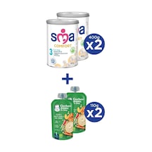 Sma Comfort 3 1-3 Yaş Devam Sütü 2x400g + Gerber Organıc Yulaflı, Hav., Elm., Balkab. Püresi 2x110g