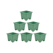 Omnipazar Sy-5847 Dekoratif Plastik Kare Ayaklı Saksı 15 Lt Yeşil 6 Adet 6 Adet