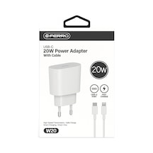 Ferro W20 Apple Uyumlu iPhone Tüm Modeller İçin Hızlı Şarj Aleti Set 20w Adaptör & Usb-c Kablo Ferro W20 Apple Uyumlu iPhone Tüm Modeller İçin Hızlı Şarj Aleti Set 20w Adaptör & Usb-c Kablo