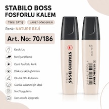 Boss Fosforlu Kalem 1 Adet Metin İşaretleme Kalemi Bej