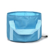 Taşınabilir Katlanabilir Katlanır Seyahat Kamp Su Konteyneri Lavabo - Mavi