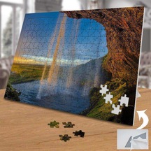 Şelale Mağarası, Manzara 240 Parça Puzzle Yapboz-74863