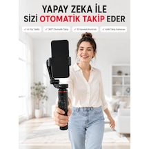 Tek Aı Yüz Takip Özellikli Gimbal Selfie Stick 360 Dönebilen Telefon Tutucu Uzayabilir Bluetooth Kumandalı Najmadd