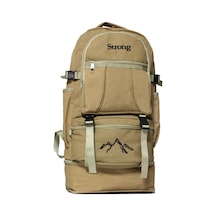 Unisex Körüklü Kanvas Kumaş Laptop Bölmeli Outdoor Sırt Çantası Dağcı Sırt Çantası Escp02 Bej Bej