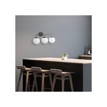 Siyah Boyalı Aplik E14 Metal Cam 22x24cm Çok Renkli