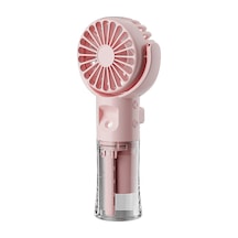 Mini El Tipi Taşınabilir Fan Usb Şarj Edilebilir Su Nemlendirici Pembe,