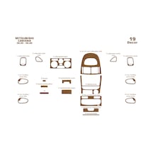 Mitsubishi Carisma Konsol-torpido Kaplama 1995-1999 19 Parça-açık Meşe Seçenekler