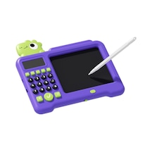 Lcd Ekran Çocuklar İçin Akıllı Hesap Makineli Yazı Çizim Tahtası Mor