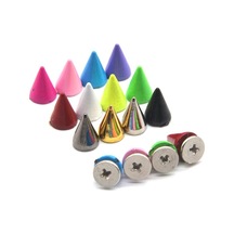 Black 10 Takım 7 10mm Mermi Koni Renkli Çıtçıt Ve Sivri Giysiler Için Dıy El Sanatları Konfeksiyon Perçinler Deri Çanta Ayakkabı Siyah