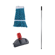 Cod-ex Çift Kovalı Temizlik Arabası Seti Yedek Mop Takımı - 17cm. Dar Mop + Mop Tutucu + Sap 53000964