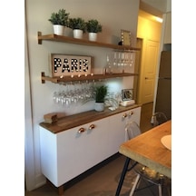 Dekoratif Ahşap 2'li Raf 55x15x4 Ahşap