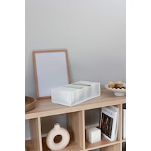 7 Bölmeli Beyaz Dolap Çekmece İçi Akordiyon Tipi Katlanır Çamaşır Düzenleyici Organizer Kumaş 35 X 5 Diğer