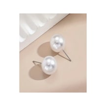 Paslanmaz Çelik Beyaz 8 Mm İnci Küpe Bar Uzunluğu 10 Mm Beyaz