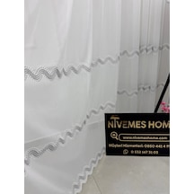 Nivemeshome Perlina Gümüş 1/3 Pileli Tül Perde Apm Gümüş
