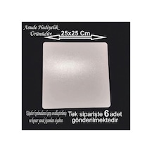 Asude Hediyelik 6 Adet 25x25 Cm Beyaz Kare Ahşap Mdf Pasta Altlığı-beyaz Diğer