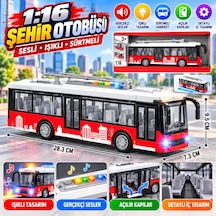 Wy911a 1:16 Sesli Işıklı Sürtmeli Oyuncak Otobüs