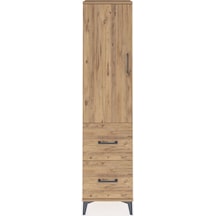 Arges Dolap 4 Raflı 2 Çekmeceli Tek Kapaklı 44x30x182 Çam-çam Çam