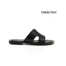 Gönderi(R) Gönderi R Siyah Hakiki Deri Terlik Siyah