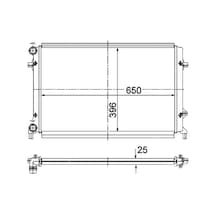 ORIS MVW254023 Radyatör Golf V-Caddy III-Jetta III-Passat-Touran-A3-Leon-Octavia Ac Klimasız Mek Otom 650X415X23