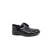 Zerhan 101 Erkek Çocuk Siyah Rugan Lastik Bağcıklı Ayakkabı