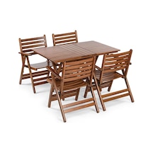 London Takım Masa 70x120 - Ahşap Bahçe, Teras, Balkon Takım Ceviz
