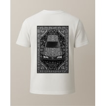 Etnik W124 Baskılı T-shirt Beyaz