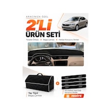 E-biz Skoda Octavia 2013-2019 Uyumlu Torpido Örtüsü + Tay Tüyü Bagaj Çantası - Siyah-gri - Sk010