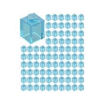 Yedek Parçalar: Duvar Parçası: 100 Adet 1x1 Şeffaf Mavi 3005 - Parts: Brick: 100 Piece 1x1 Trans Light Blue 3005