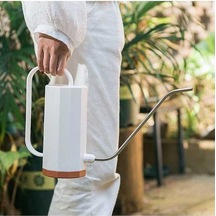 Pazly Plastik Bahçe Sulama Karesi, Uzun Eğimli Ağızlı, Hafif Ve Leak-proof, İç Ve Dış Bahçe Bitkileri İçin, Kuzey Avrupa Stili Beyaz